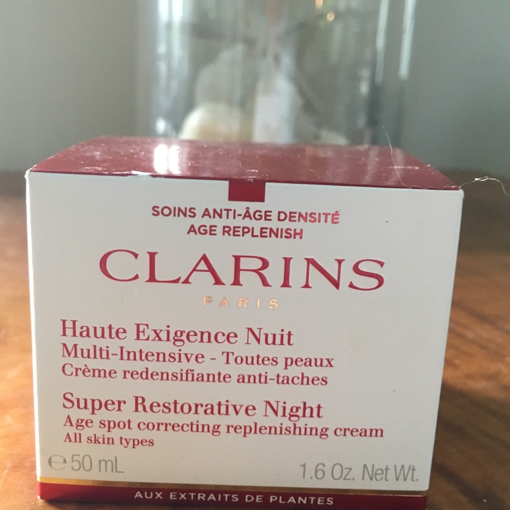 Clarins. New. Super restorative night cream.